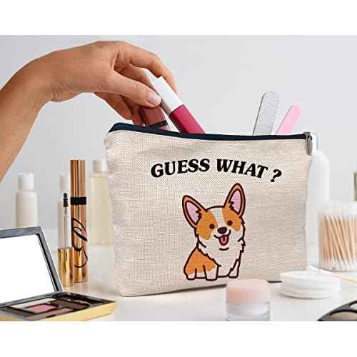IWXYI Corgi Dog Make up Bag,Corgi Gifts For Corgi Lovers,Cute Corgi Make up Bag,Corgi Gifts