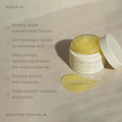 Oak Essentials Moisture Rich Balm | Nourishing Face Balm with Sea Buckthorn & Borage Seed Oil to Help Support Collagen and Deep Hydration, 1.4 Oz