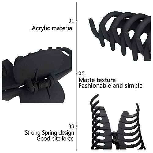 OWIIZI Large Hair Claw Clips for Women 4.3" Matte Leopard Jumbo Hair Clips Non-Slip Ponytail Barrette Strong Hold Claw Clips for Girls Long Thick Hair (4Packs)