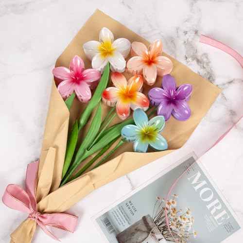6 Pcs Flower Hair Claw Clips for Women ? Hawaiian Hibiscus Hair Clips for Thick Thin Hair, Cute Beach Hair Accessories