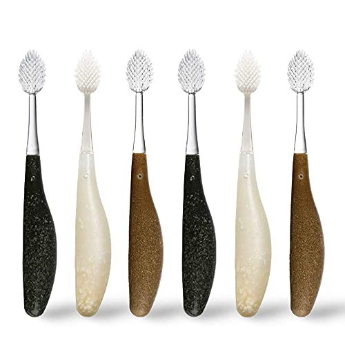 RADIUS Toothbrush Source Floss Brush BPA Free & ADA Accepted Improve Gum Health & Reduce Gum Issues - Soft - Assorted Colors - Pack of 6