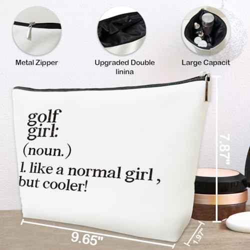 JioJio Chan Golf Girl Gift for Women Makeup Bag, Like A Normal Girl But Cooler, Party and Accessory for Women Lovers, Player Travel Cosmetic Bag, Pouch for Golfer