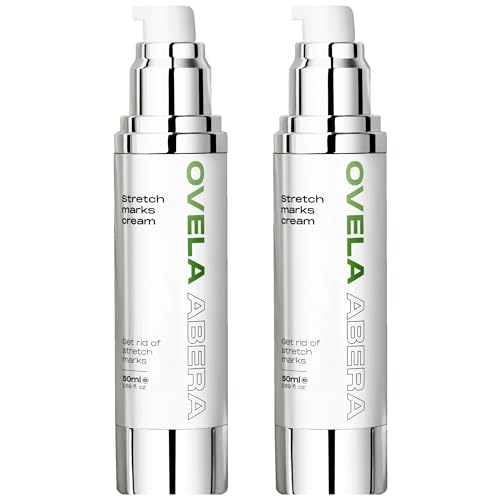 Abera Ovela Maternity Stretch Mark Cream for Pregnancy and Weight Fluctuations, Stretch Mark Treatment Pregnancy Must Haves, Deep Stretch Mark Removal, All Skin Types, 1.69 fl oz, Set of 2