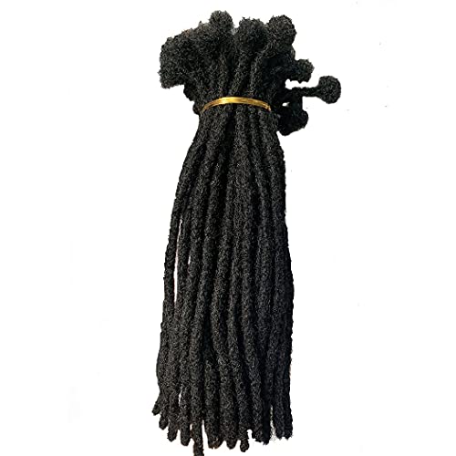 BESHINNAAUL Human Hair Handmade Permanent Dreadlocks Natural Black #1B Locs extension Small Size(diameter 0.4cm) 10inch 40 Strands/Pack