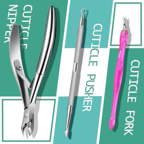 TsMADDTs Manicure Tools Kit Nail Care Kit with 3PCS Files, 2PCS Buffer Blocks, 2PCS Polishing Buffers, Cuticle Nipper, Pusher and Cuticle Oil