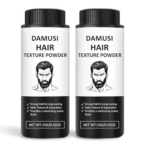 DAMUSI Hair Texture Styling Powder for Men & Women - Hair Texturizing Volume Powder with Matte Finish, Strong Hold, Easy to Apply for All Hair Styles 0.52 Oz(Pack of 2)