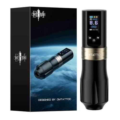 Tattoo Gun Wireless Tattoo Machine 1800mAh Batteries Complete with Tattoo Ink for Tattoo Artist Beginners