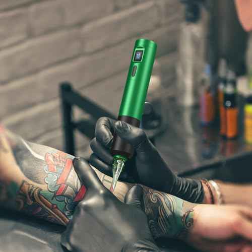 Tattoo Machine,Wireless Tattoo Gun with LED Screen Display Tattoo Kit with Cartridge Needles Tattoo Ink Practice Skin