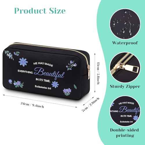 Inspirational Bible Verse Gifts Makeup Cosmetic Bag Christian Gifts for Women Sister Friend Religious Encouragement Gifts Spiritual Gifts Christmas Birthday Gifts for Women Mom Sister Friends