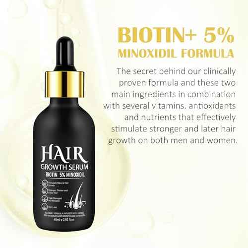 5% Minoxidil for Men Hair & Beard, Minoxidil for Women Hair Growth Oil, Topical Hair Regrowth Treatments Beats Hair Loss, Revitalizes Hair Follicle, 2 Oz 1 Month Supply
