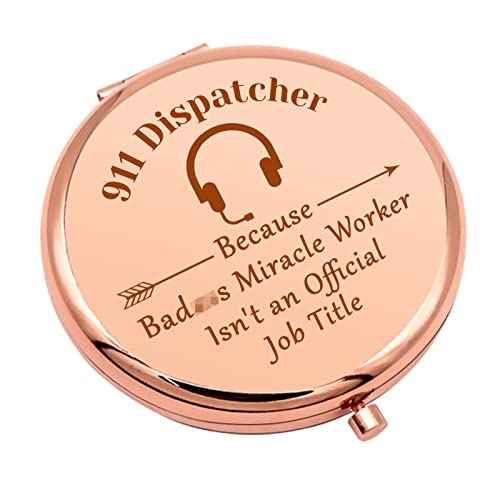 911 Operator Gifts for Women Thank You Presents Compact Makeup Mirror 911 Dispatcher Gifts Emergency Dispatcher Presents Operator Appreciation Folding Makeup Mirror Birthday Retirement