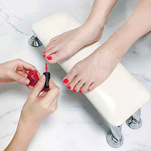 Arm Rest for Nails Tech, Big Manicure Hand Rest Nail Arm Rest Cushion Microfiber Leather Nail Cushion Technician Table Nail Art Accessories for Nails Toenails White