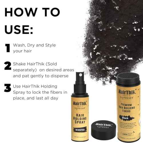 Supreme Trimmer Water Resistant Hair Fiber Holding Spray | Strengthens and Locks Bond Between Fibers & Thinning Hair | Professional Hair Texturizer | HFH1/SS, 120ml, Scented