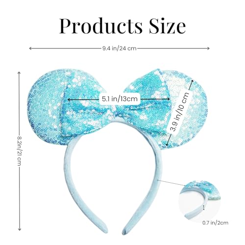 Mouse Ears Headbands Sequin Bow Mouse Ears Glitter Party Decoration Cosplay Halloween Costume for Women