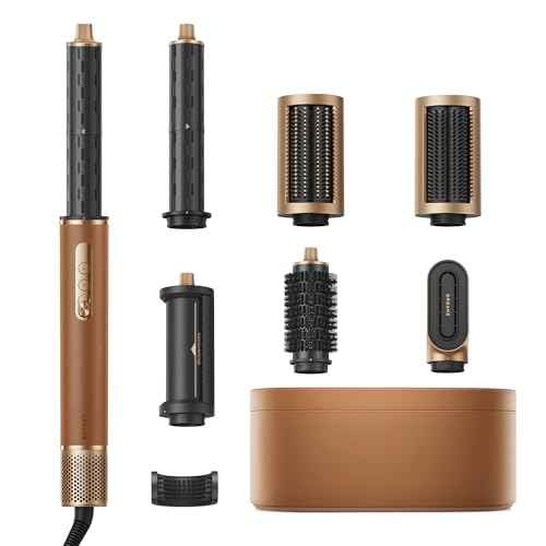 DREAME AirStyle Pro 7-in-1 Hair Styler & High Speed Dryer | Snap-on Attachments for Curling, Smoothing, Volumizing | Fast Drying, Frizz Control, Cool Shot | Luxury Leather Package