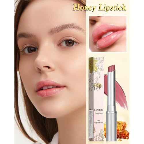 Tinted Lip Balm-2Pcs Pink Color Honey Hydrating Lip Tint Moisturizer,Shiny Honey Lip Care Balm for Dry Lip, Moisturizing Sheer Lip Gloss Lip Treatment,Thanksgiving Lip Makeup Gift for Women Girl