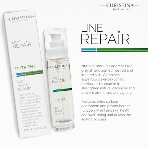Cristina Nutrient Bio Satin Face Serum - 30 ml - Squalane, Vitamin A and Vitamin C Serum for Face for Even, Radiant Glow and Firmer Complexion - For Dry, Normal and Sensitive Skin