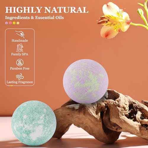 Bath Bombs for Women Gift Set, 50 Pcs Natural Organic Bubble Bathbombs with 10 Rich Scents, Handmade Bubble Bath & Fizzy, for Bubble Bath Spa, Christmas, Birthday, Valentine's, Present Giving