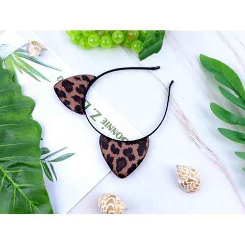 Bonnie Z. Leonardo Fashion Leopard Pattern Cat Ears Headband Brown