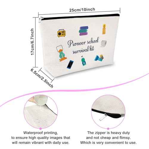 Pioneer Gift Makeup Bag for Women JW Gift Pioneer Gift for Pioneers Pioneer Student Gift Pioneer Day Gift for Her Zipper Travel Cosmetic Pouch Funny Birthday Christmas Gift Canvas Toiletry Bag