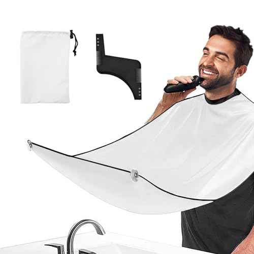 Beard Bib Apron Gift Beard Bib Catcher for Men-shaving bib for men Fathers Day,Valentines Day