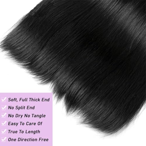 Beautymoon Straight Weave Bundles Human Hair 18 18 18 Inch 12A Human Hair Bundles Straight 100% Unprocessed Brazilian Virgin Hair Extensions Double Weft For Black Women