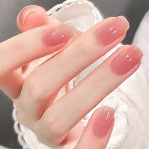 Air Dry Clear Pink Nail Polish - Jelly Gel Polish for Long Lasting DIY Manicure, 12ML