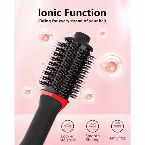 Plus 2.0 Hair Dryer Brush Blow Dryer Brush in One, 2'' Oval Brush Head Hot Air Brush Styler & Volumizer with Ionic Technology, NTC Smart Temp Control for Smooth, Frizz-Free, Shiny Hair