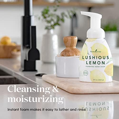 Young Living - Lushious Lemon Foaming Hand Soap 8 fl oz, 3-Pack | Citrusy-Scented Soft Hand Wash | Plant-Based Cleanser with Aloe & Gingko Biloba Moisturizing Formula
