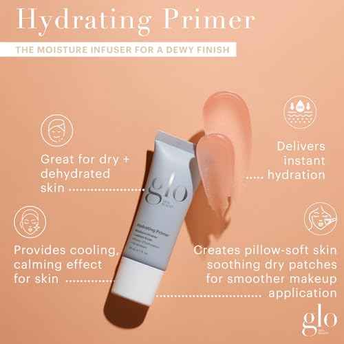 Glo Skin Beauty Hydrating Primer with Hyaluronic Acid - Replenish Moisture and Plump Skin for Smoother Makeup Application, for Dry + Dehydrated Skin, Dewy Finish