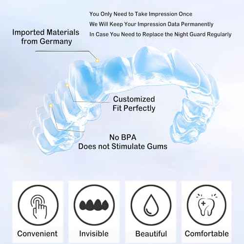Custom Night Guard, Custom Mouth Teeth Guards Against Teeth Grinding/Clenching Dental Retainer for TMJ Relief and Bruxism (One Upper Guard)