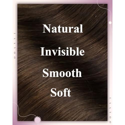 LaaVoo Beaded Weft Hair Extensions Human Hair Brown #4 Microbead Weft Hair Extensions Remy Hair Wefts Extensions Real Human Hair Dark Brown with Micro Beaded 22inch 20pcs 50g