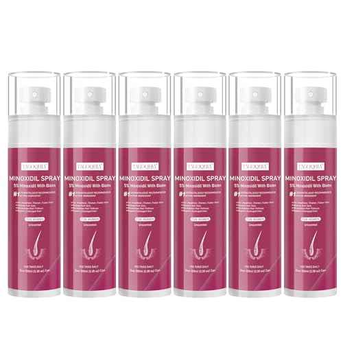 5% Minoxidil for Women Hair Regrowth Spray, hers hair regrowth treatment Infused with Biotin, Extra Strength Treatment to Combat Hair Loss and Thinning, 6 Bottles£¨100 Ml)