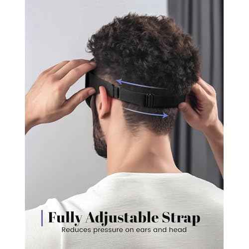 WAOAW Sleep Mask for Men Women: Blackout Eye Masks for Sleep - 3D Breathable Soft Comfortable Eye Mask for Travel - Adjustable Light Blocking Night Masks for Sleeping
