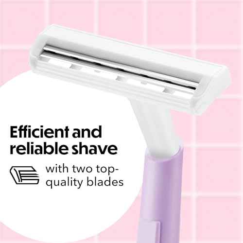 BIC Silky Touch Women's Disposable 2 Blade Razors, Pretty Pastel Colors with Slim Heads, 40-Pack