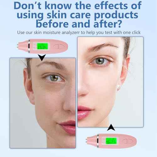 Semme Skin Hydration Tester, Analyzer Machine Professional, Digital Skin Oil Sensor, Analyzer Tester Water Oil Monitor LCD Display Monitoring Meter for Face and Body