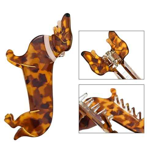 Cute Dachshund Claw Clips, Cellulose Acetate Hair Clips, Dog Hair Barrettes Hair Accessories for Women Girls