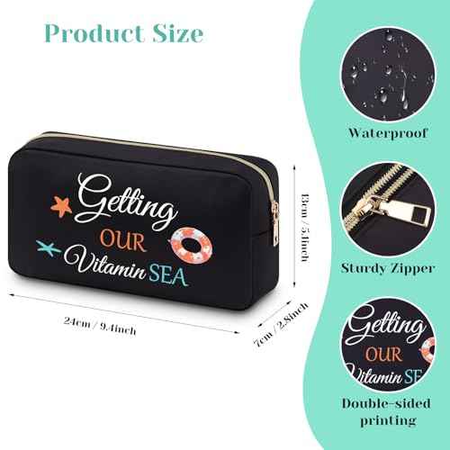 Beach Lover Gift Makeup Bag Funny Sea Lovers Gifts for Women Beach Themed Gifts Cosmetic Bags Cruise Gift Weekend Gift Vacation Travel Gift for Women Sister Daughter Sea Lover