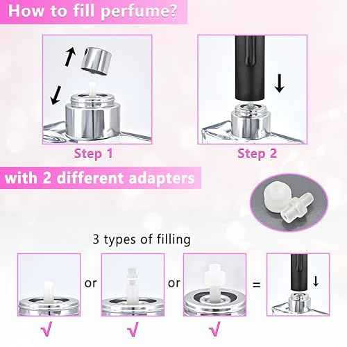Refillable Perfume Atomizer Travel Bottle 5ml Leakproof Luxury Travel Perfume Refillable Bottle, Portable Perfume Atomizer (Black)