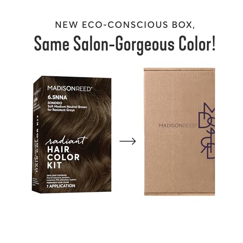 Madison Reed Radiant Hair Color Kit | 6.5NNA Medium Neutral Brown (Sondrio) 100% Maximum Gray Hair Coverage | Salon-Quality Permanent Hair Dye for Resistant Grays | PPD-Free & Ammonia-Free |2 Pack