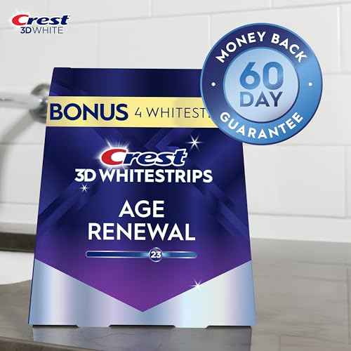 Crest 3D Whitestrips Age Renewal ? Teeth Whitening Kit, 24 Treatments (20 + 4 Bonus), Each with 1 Upper/1Lower, 48 Strips ? Crest 3DWhite Teeth Whitening Strips