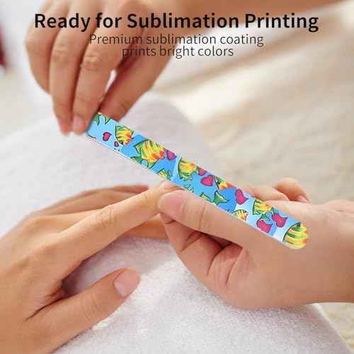 PYD Life 12 Pack Sublimation Nail File Blanks, Stainless Steel Nail File for Natural Nails, Acrylics, or Gel Extensions, Customable Nail Filer is Perfect Gifts for Nail Lovers & Small Businesses