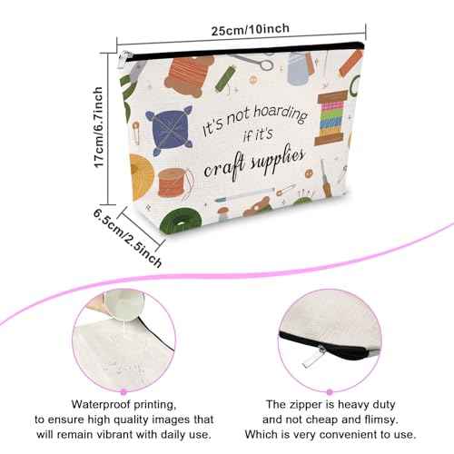 Crafting Lover Gift Crafter Gift for Women Makeup Bag Sewing Lover Gift Crocheting Lover Gift for Her Mom Knitter Gift for Friend Cosmetic Bag Christmas Birthday Crochet Gift for Crocheters Travel Bag