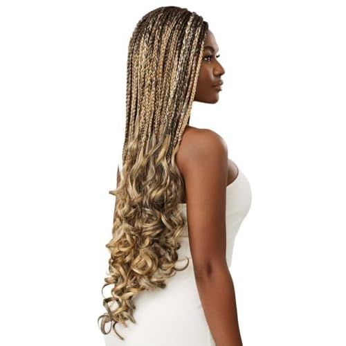 Outre - 13X4 Lace Frontal Wig - French Curl Box Braids 32" (JET BLACK 1)