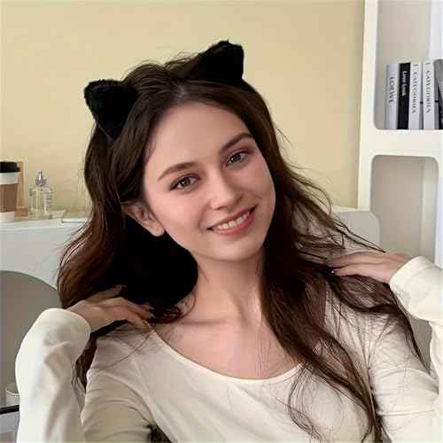 6 PCS Cat Ears Hair Claw Clips 2 Inch Small No-Slip Fuzzy Triangle Hair Clips for Women and Girls