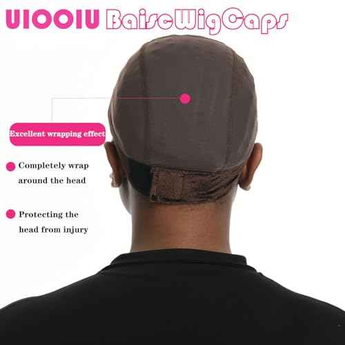 Lace Wig Grip Cap for Women 4x5 Transparent Lace Wig Caps Non Slip Wig Gripper for Keeping Wigs In Place Adjustable Wig Cap(Brown,Medium)