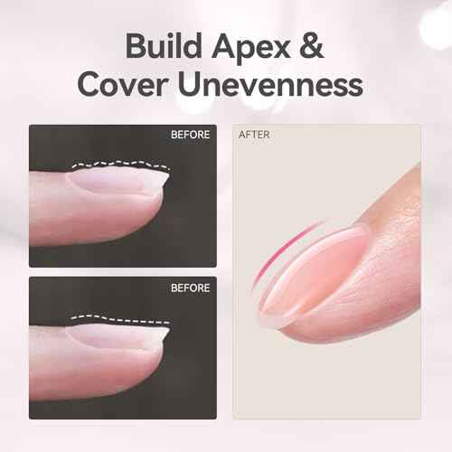 BORN PRETTY Builder Gel for Nails, 8-in-1 Milky Nude Natural Clear Builder Nail Gel for Nail Apex and Gel Extension Strengthener, Nail GLue Gel Hard Gel Base Rhinestone Nail Glue Gel in a Bottle 15ml