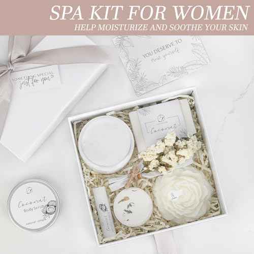 Spa Gifts for Women Bath and Body Gift Basket Christmas Gifts Coconut Lavender Home Spa Set Self Care Gift for Mom Sister Her Wife Birthday Gifts Spa Kit Care Package Thank You Gift