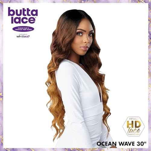 Sensationnel Butta Lace Hhm Wigs - Ocean Wave 30 Inch Human Hair Blend Extra Wide 5 Inch Parting Preplucked Hairline Glueless Lacefront (2)