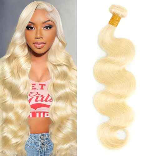 613 Bundles Human Hair Body Wave Blonde Bundles Human Hair 22 Inch 100% Unprocessed 12A Brazilian Virgin Raw Weave Bundles Human hair Blonde Bundle Body Wave Extensions for Women